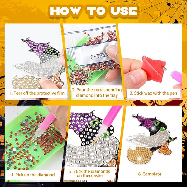 12 kpl sarjakuva DIY kaksipuolinen timanttimaalaus avaimenperä