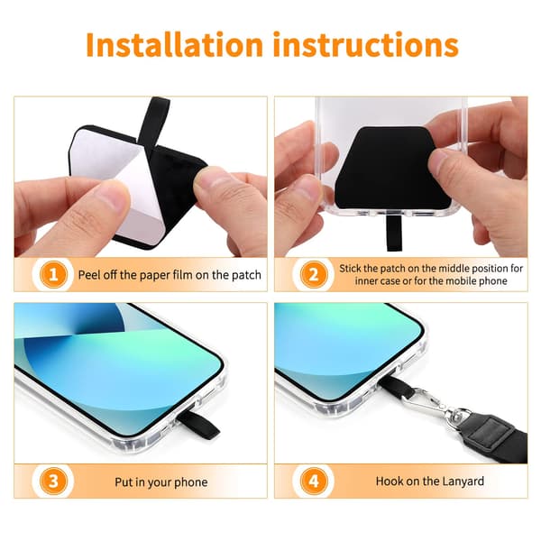 2-pack Adjustable Phone Lanyard, Universal Mobile Phone Necklace