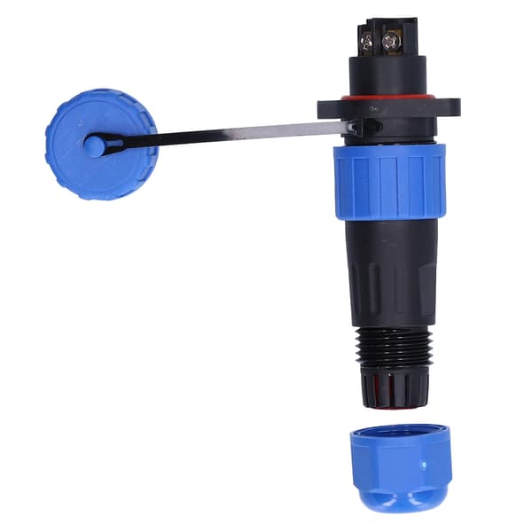 Waterproof Connector 2 Pin IP68 Aviation Power Socket 250V 20A Flanged for Cable Wire LP16
