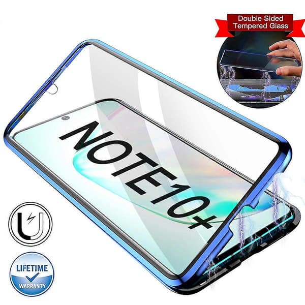 Magnetic Case Compatible Samsung Note 10 Plus With Screen Protector Double-Sided 9h Hd Glass Metal Frame
