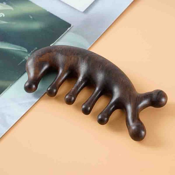 Ekte grønn sandeltre kam Gua Sha kam skraping hodebunnsmassasje