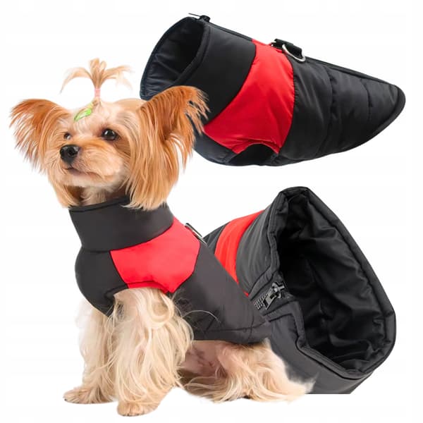 Waterproof Insulated Dog and Cat Jacket with Zipper Size M