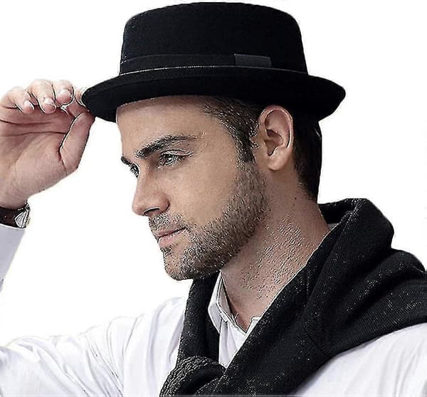 Pork Pie Hatt 100% Ullfilt Herr Porkpie Breaking Bad Hattar Platt Topp Herr Fedora (FMY)