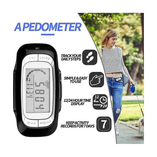 Pedometer for walking, screen pedometer with clip and lanyard Simple pedometer for walking Accurate 3