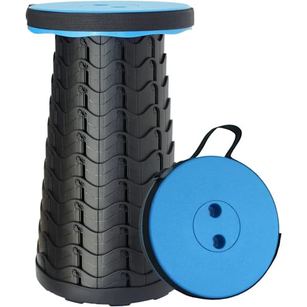Portable Telescopic Stool, Upgraded Folding Camping Stool Adjustable