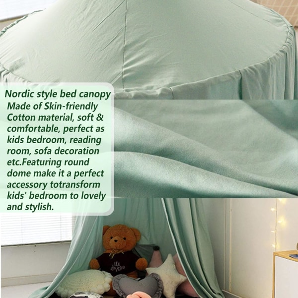 Barnsänghimmel för sovrummet med rund kupolformad bomull 2,5 m (mörkgrå)