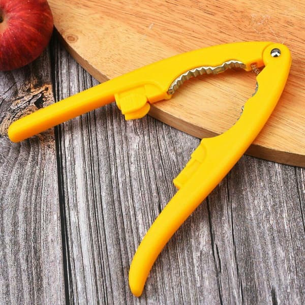 Nutcracker Parts Walnut Cracker Nut Shell Seafood Nutcracker Tool Robust Shell with Non-Slip Handle Yellow