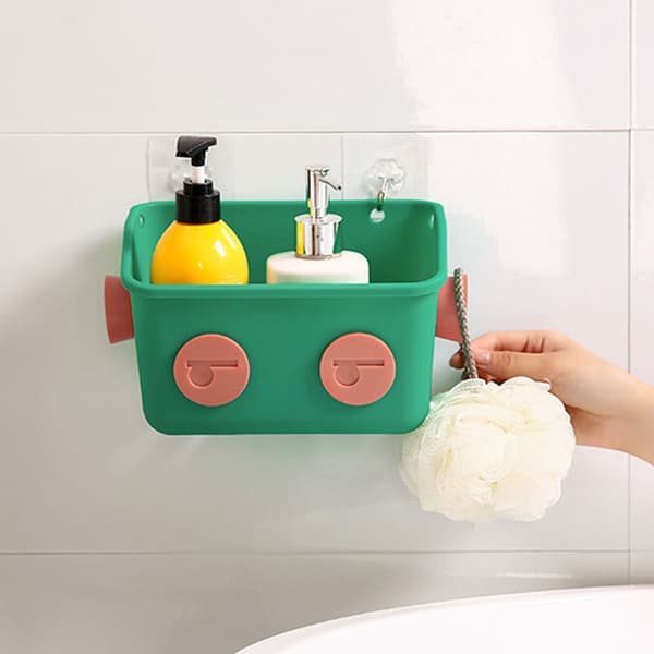 Hanging Storage Basket Dorm Bedside Sundries Holder with Drain Holes Stackable Organizer for Bathroom Kitchen Gray Wihte