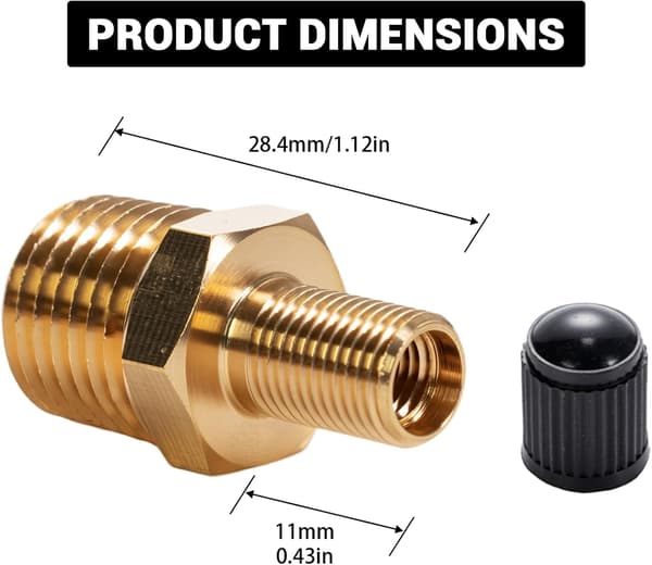 2-pakning 1/4\" NPT messing luftkompressortankventilsett (8 ventiler, 8 kjerner, verktøy)