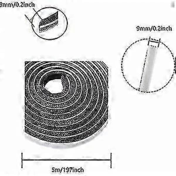 Self-adhesive Brush Strip Wind and Dust Proof for Sliding Windows and Doors Black 9mm x 9mm 10m