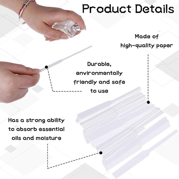 400 Pieces Disposable Perfume Test Strips, Scent Tester, Paper for Perfume and Aromatherapy (White, 13 cm)