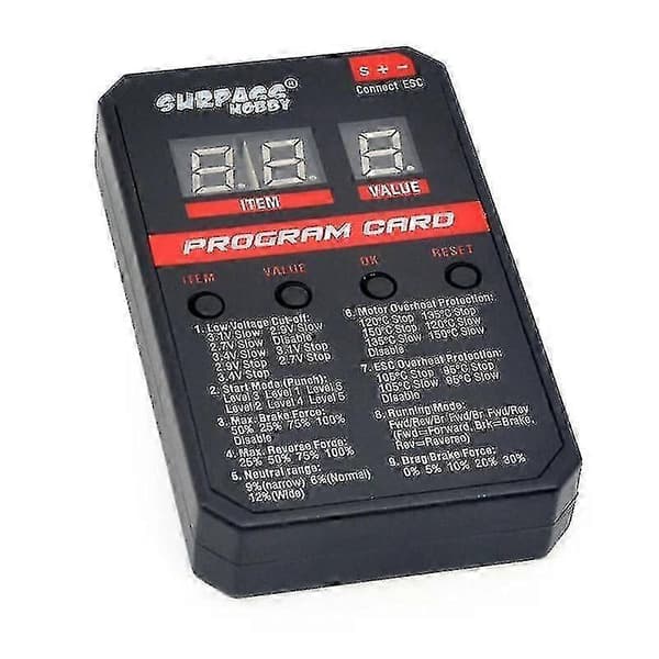 Surpass Hobby V2 LED-programkort til RC-bil til 25/35/45/60/80/120A