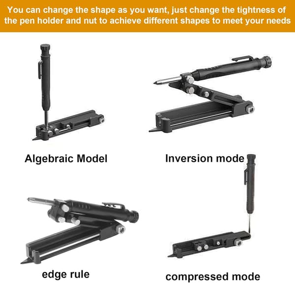 Multifunctional Marking Tool with Deep Hole Pen, Mechanical Pencil