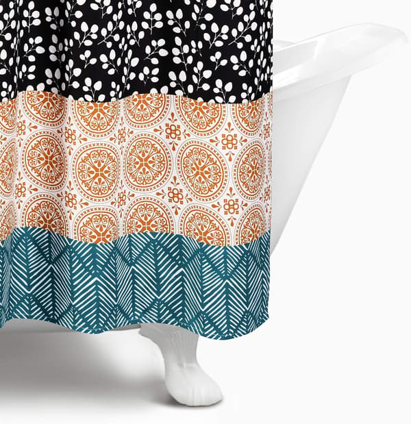 Boho Stribet Bruseforhæng Fed Farverigt Design, 89 cm x 183 cm, Turkis