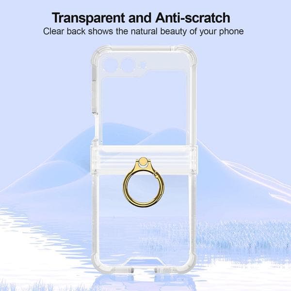 Etui til Samsung Galaxy Z Flip 7, med hængselbeskyttelse og ringholder lys lilla Light purple