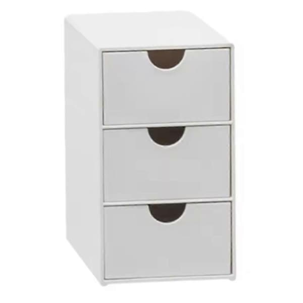Desktop Organizer with 3 Drawers Multifunctional Dustproof Stackable Office Supplies Organizer