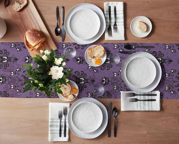 Halloween bordløper festartikler bryllup bursdag babyshower stoffdekorasjon 33x178 cm spøkelseshus