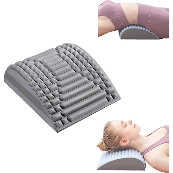 Lumbar Massage Pain Relief Treatment Stretcher Back Stretcher Pillow Chronic Lumbar Support Herniated Disc Posture Corrector Pillow Grey Grey