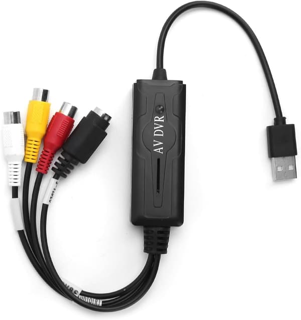 USB 2.0 Video Digital Converter Audio Video Capture Card Adapter for NTSC/PAL/SECAM, Støtter WIN10