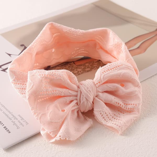 Baby flickor nylon pannband med mjuk elastisk rosett
