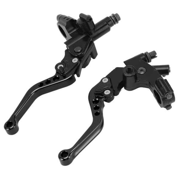 Pair Motorcycle Brake Clutch Pump Levers with Hydraulic Master Cylinder Reservoir Replacement for Suzuki Black
