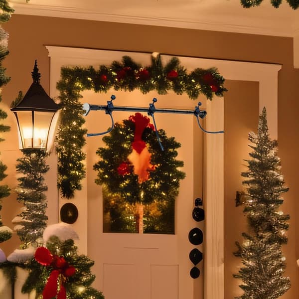 Adjustable Garland Hanger for Front Door, No Drilling, for Wreaths & Lights, S:80-100cm