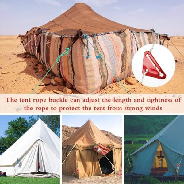 Linestretchers, 30 pcs aluminum triangular tent line adjusters, tent line stretchers for camping and hiking