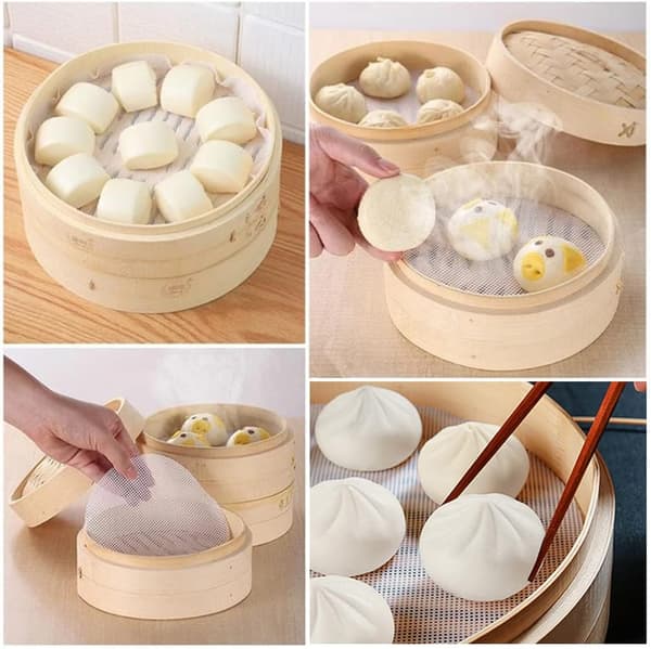 5 stk gjenbrukbare silikon dampnettmatte non-stick dampmatte