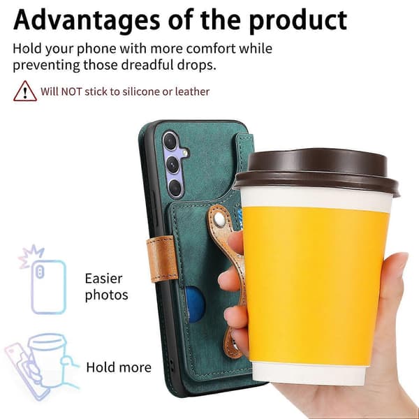 Retro Leather Wallet Case for Samsung Galaxy A36 5G with Wrist Strap and Stand [D] Multicolor GS_tfrf