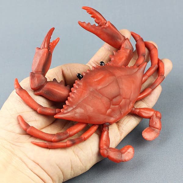 Børnelegetøj Realistisk Krabbe PVC Solid Ocean Havdyr Figur Model Børn Gave Green   Blue