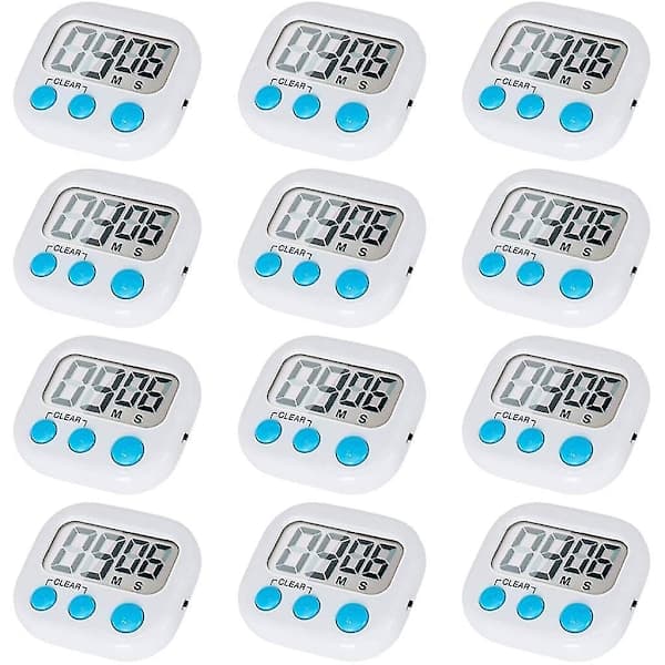 12-pack Digital Kökstimer med På/Av-knapp, Högt Alarm