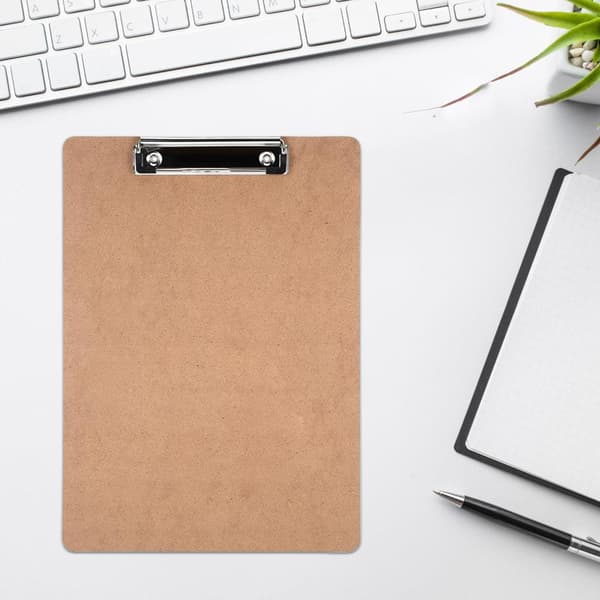 A4 Clipboard, 4-pack Wood Hardboard Office Clipboard with Low Profile Clip