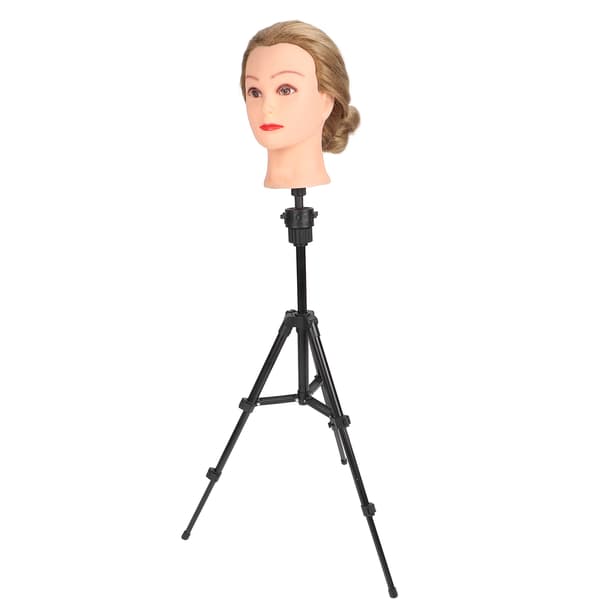 Mannequin Head Stand Aluminum Alloy Adjustable Wig Head Mold Holder Bracket for Hairdressing Training