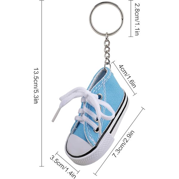 12 nøgleringe, mini lærred, sneaker nøglering charms