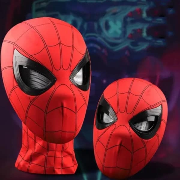 Hodeplagg Cosplay Bevegelige Øyne Maske Spider-Man 1:1 Fjernkontroll Elastisk Maske