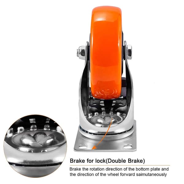3 inch Swivel Casters 1500lbs Heavy Duty Wheels with Brake