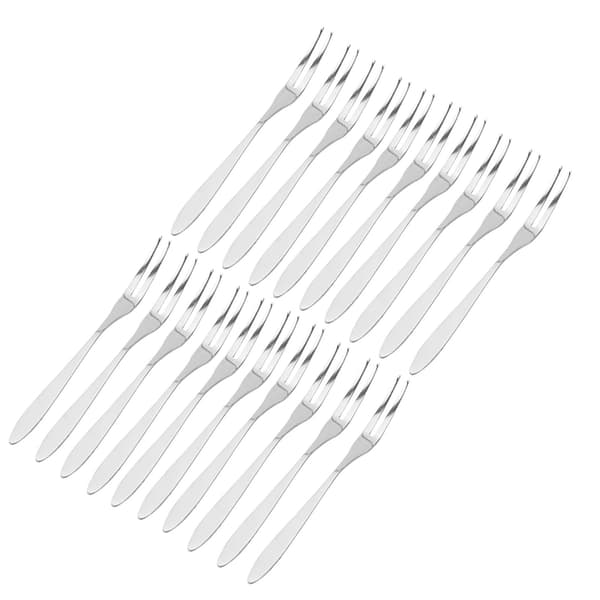 20 Pcs/Set Stainless Steel Fruit Fork Comfortable Long Handle Cake Dessert Fruit Forks