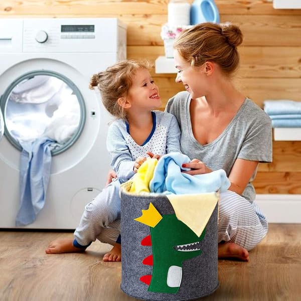 Felt Storage Basket, Kids Felt Basket, Foldable Felt Storage Basket