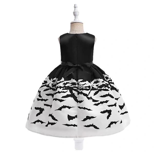 Halloween Kostume, Sort Kjole + Taske + Hat, 150CM