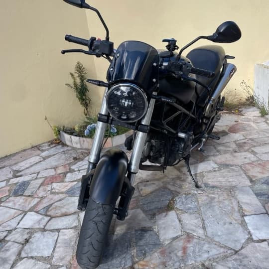 Motorcykelstrålkastares vindruta, modifiering retro vindruta, un