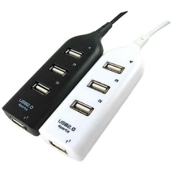(Svart) USB 2.0 Høy multi-USB Multi-USB adapter 4 porter for bærbar datamaskin mottaker IT-tilbehør