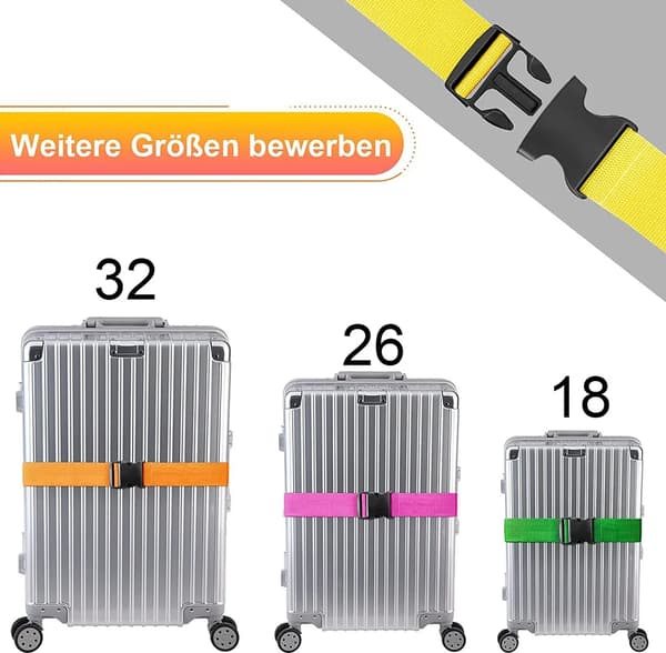 Sæt med 4 bagagestropper - Justerbare bagagestropper - 5x200cm