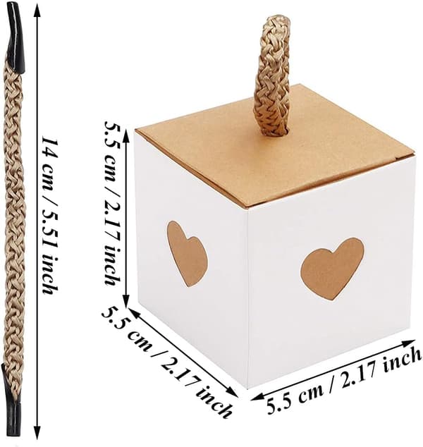 Presentförpackning, 50 st bröllopsfavoritlådor, kartongpresentlåda, tom presentlåda, minismå kraftlåda godislåda för choklad,