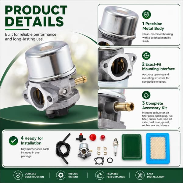 799866 Karburator kompatibel med 6.75 Briggs and Stratton