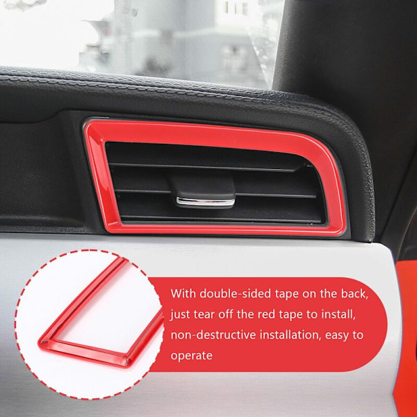 Interior Accessories Side Air Vent Trim Accessories Dashboard Side Air Outlet Panel for 2015-2017 (Gloss Red)