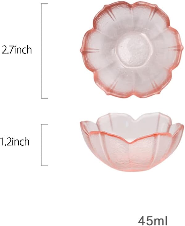 4 stk. glas blomsterformede forretstallerkener krydderiskåle dyppeside -