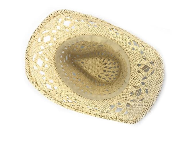 Herre- og damevevd stråcowboyhatt sommer strand solhatt, justerbar