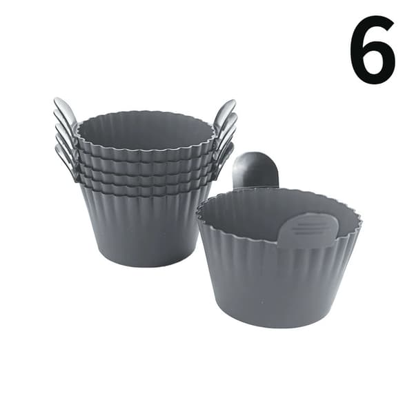 Ramekiner til Airfryer, Æggeforme til Airfryer, Store Muffinsforme til Airfryer (6-pak), Grå