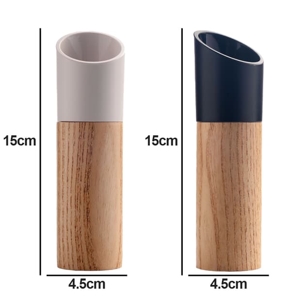 Elektrisk salt- og pepperkvern i tre – USB-oppladbar