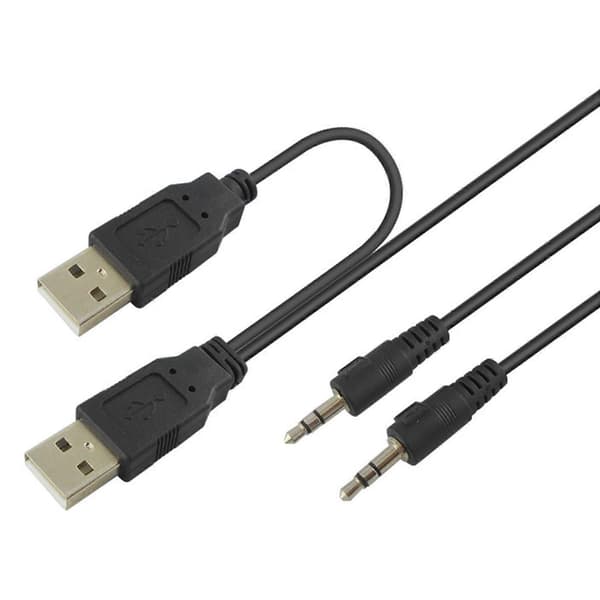 Strømadapter USB-hub med 3,5 mm mikrofon-hovedtelefonstik USB 2.0-hub til bærbar computer